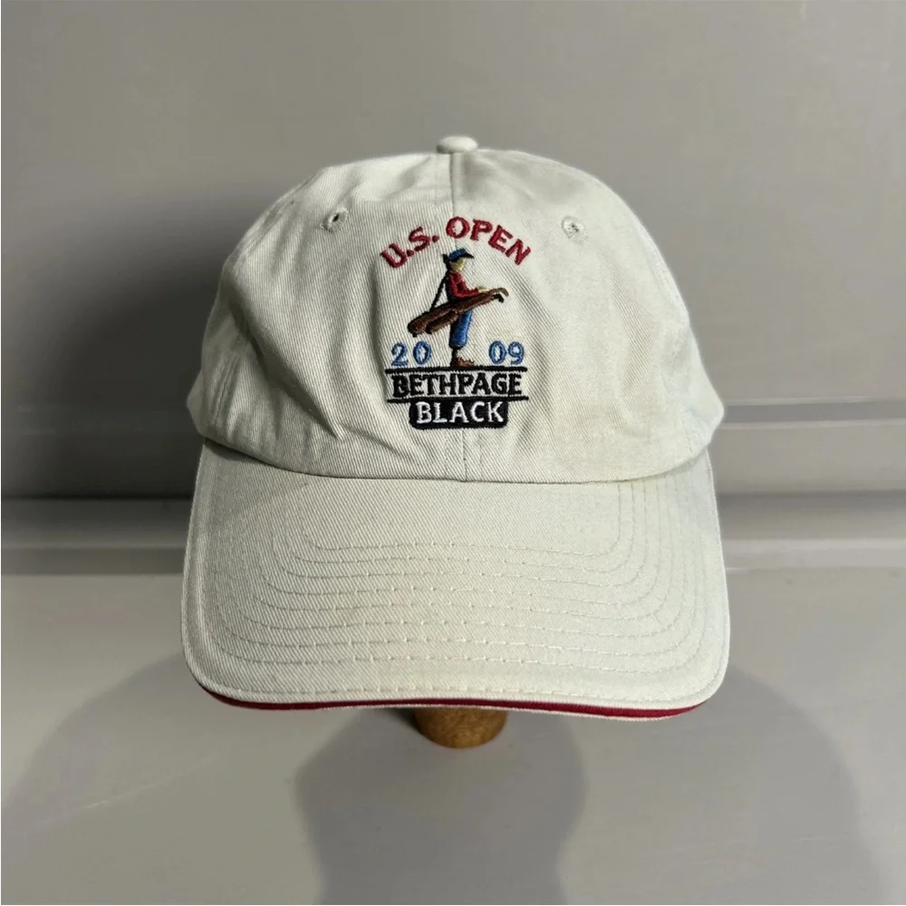 2009 US Open Bethpage Black Golf Hat USGA Member Cap Beige Adjustable PGA Major - Picture 1 of 8